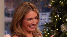 Cat Deeley wearing Zara skirt and brown me+em top on This Morning, 8 December 2025