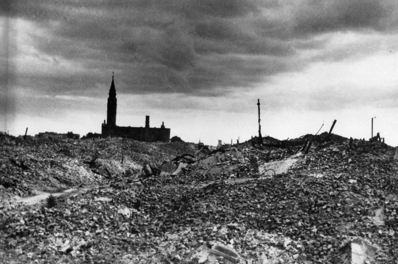 Ruins after World War II.