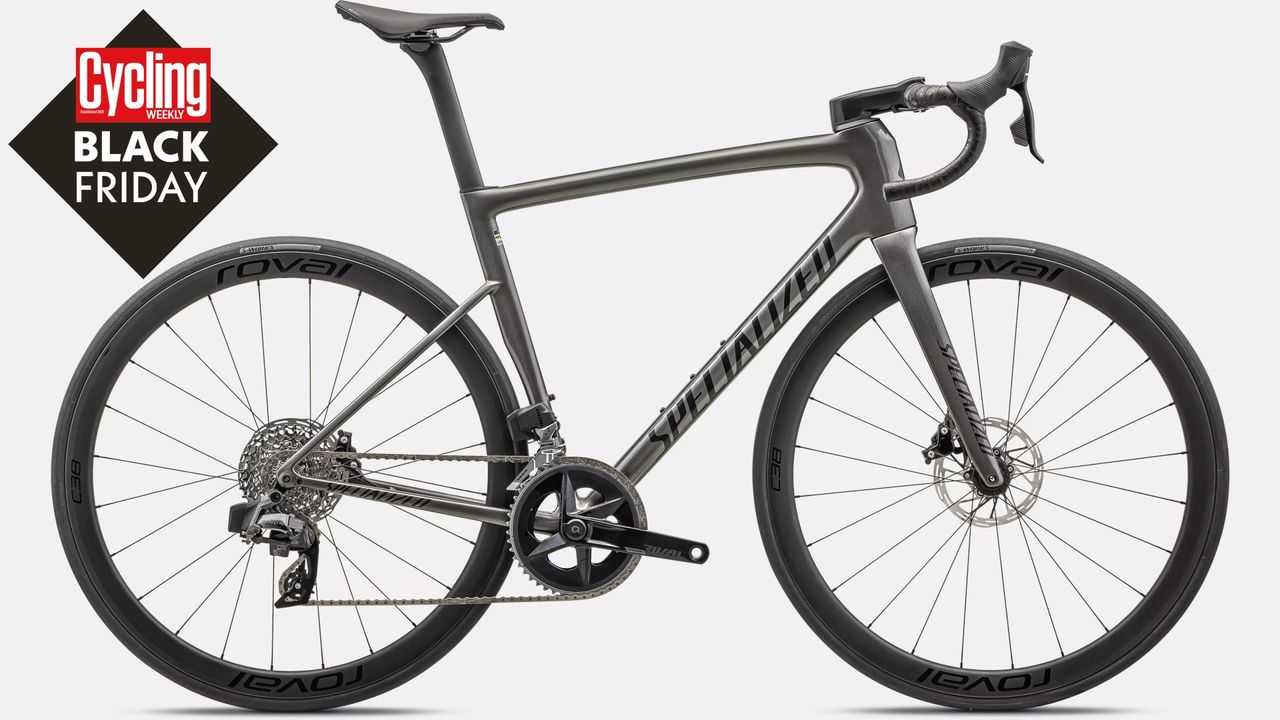 Specialized Tarmac SL8 side on in grey on white background