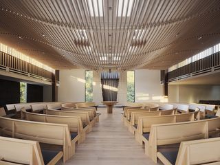 seating inside eco-friendly sunagogue