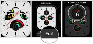 To add Apple Watch complications from your Watch, navigate to the current watch face, then press firmly on the face. Select a watch face you want, then tap Edit. Swipe left until you reach the last customization option.