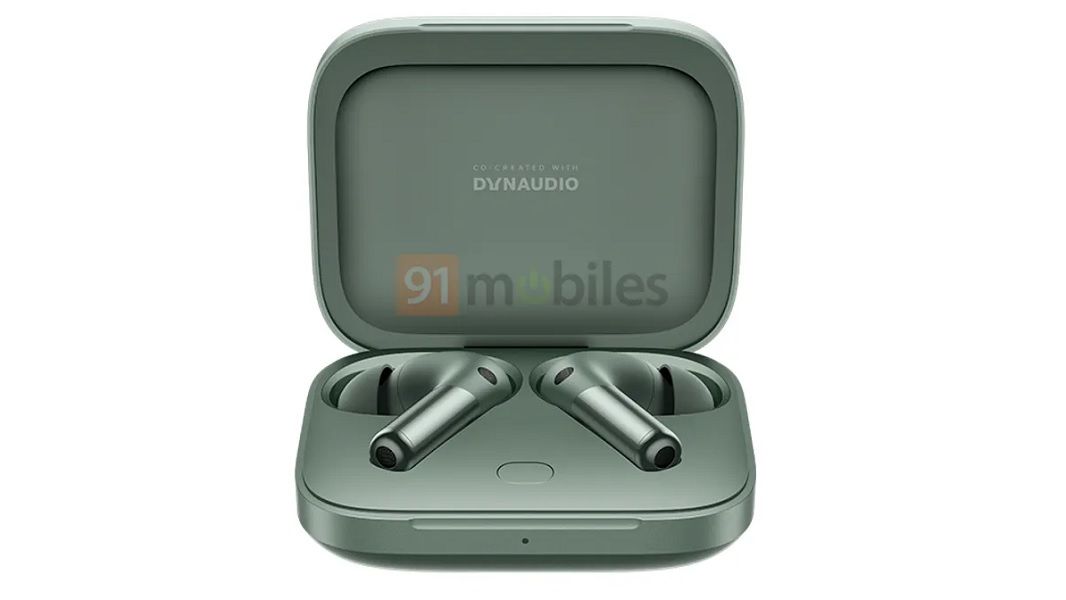 A look at the potential olive green colored OnePlus Buds Pro 2.