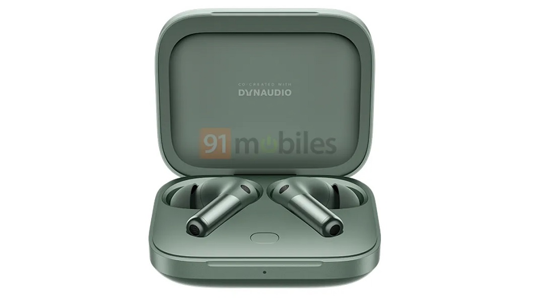 A look at the potential olive green colored OnePlus Buds Pro 2.