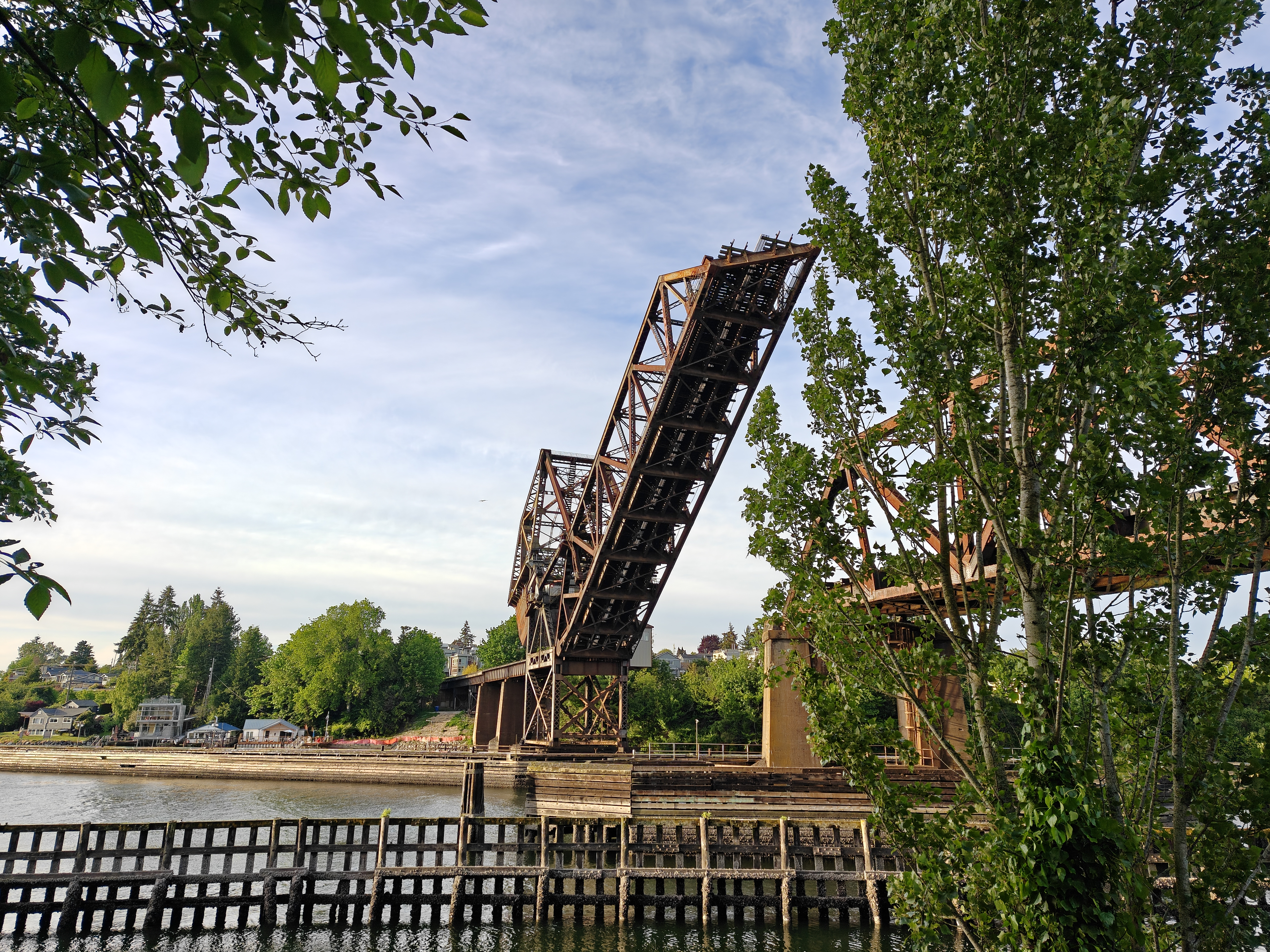 A raised metallic bridge