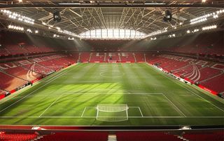 An AI-generated image of a potential new Old Trafford, complete with a roof
