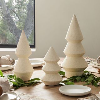 White Christmas tree table decor