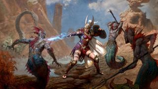 Diablo 4's Amazon class faces off against sea creatures