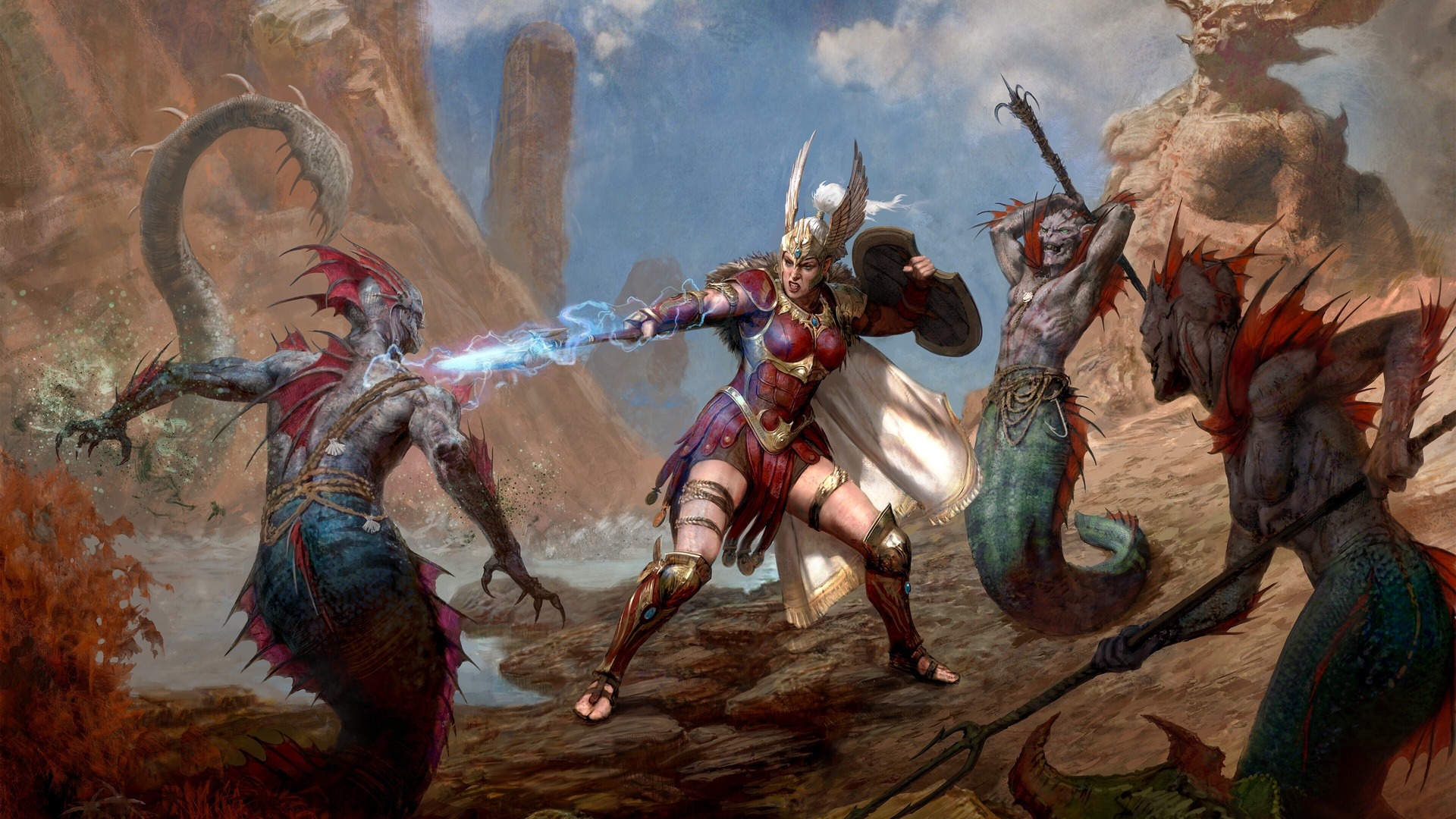 Diablo 4's Amazon class faces off against sea creatures