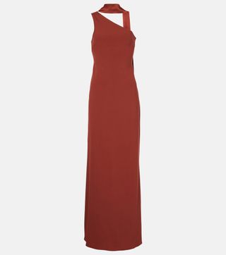 Caroline One-Shoulder Crêpe Cady Gown