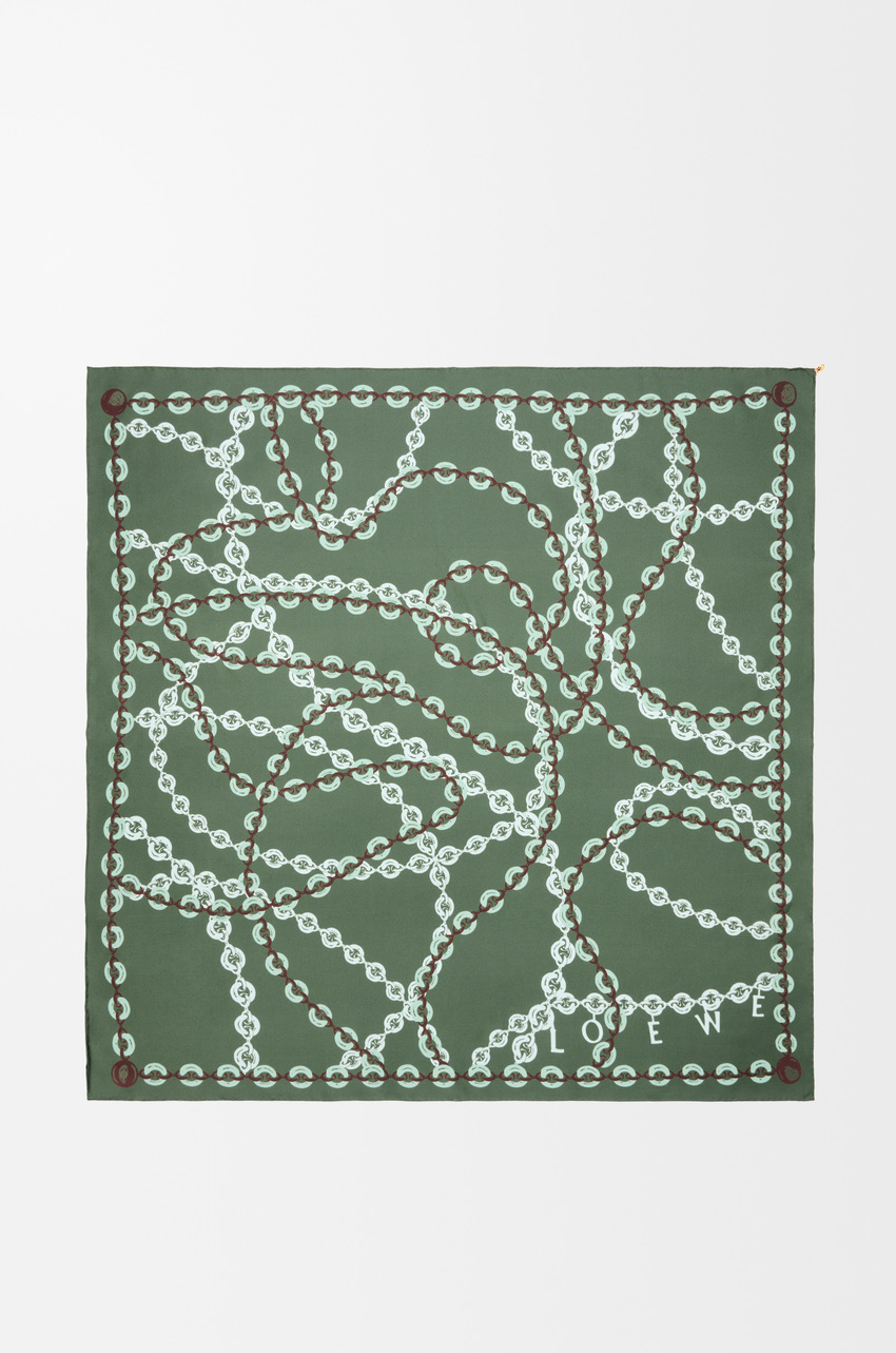 Green printed scarf