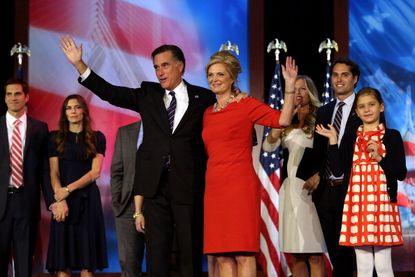 Mitt Romney and family after he conceded the 2012 presidential election.