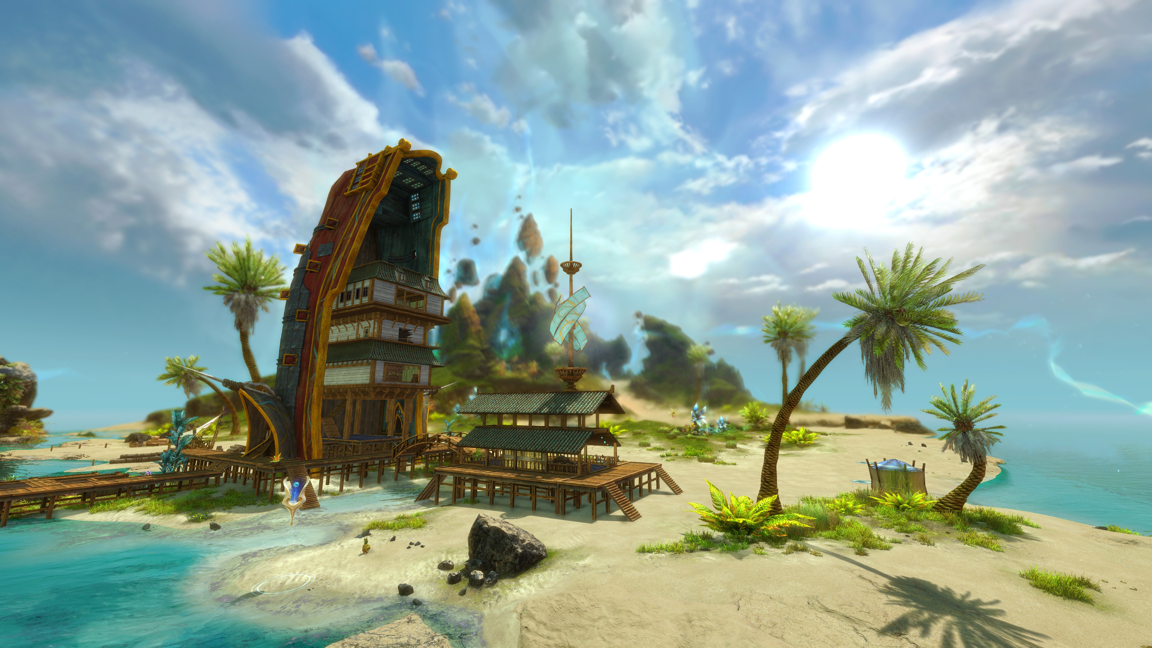 A tropical island.