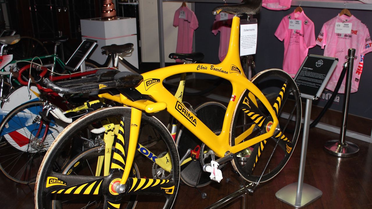 Chris Boardman's Corima hour record bike from 1993