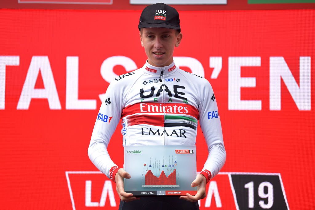 2019 Vuelta a Espa&amp;ntilde;a stage 9: Tadej Poga&amp;#269;ar celebrates his first ever Grand Tour stage win
