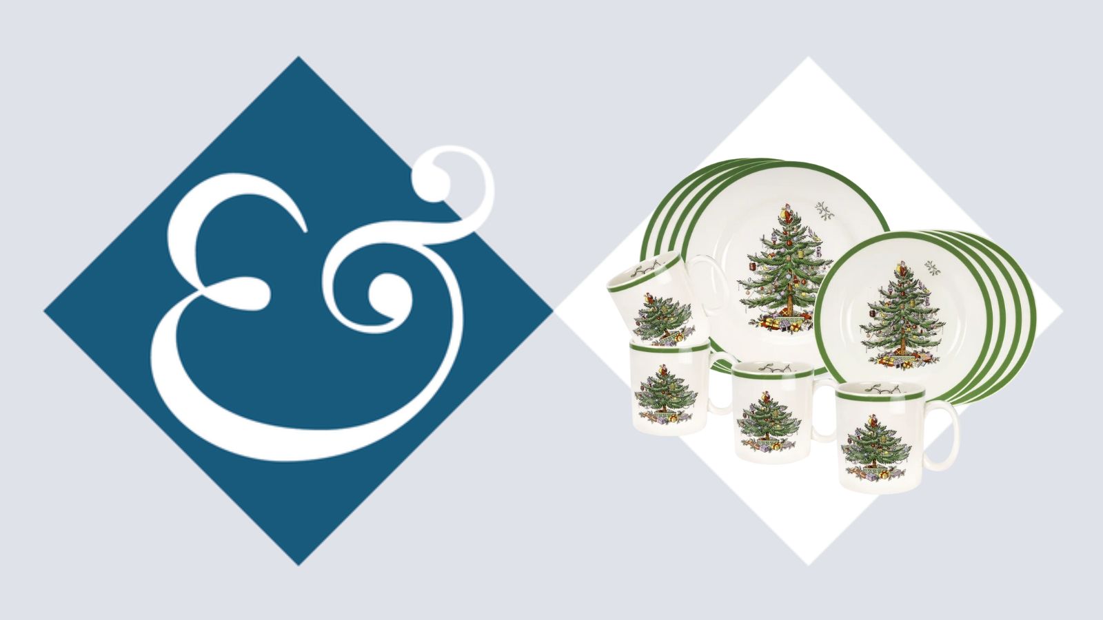12-piece Christmas tree dinnerware set