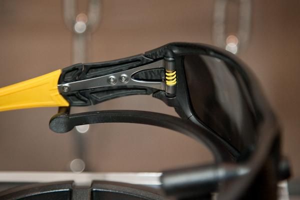 Special titanium hinges (with coil springs!) maintain the high-tech look and feel.