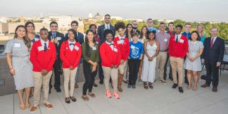 Former Solve for Tomorrow teachers and students who over the past nine years developed STEM solutions to address issues in their communities at the Samsung Solve for Tomorrow launch event on September 12, 2019 in Washington, D.C.