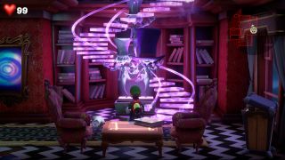 Luigi finds the purple gem in Twisted Suites