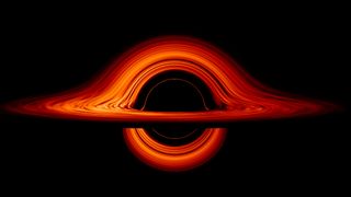 A visualization of a black hole