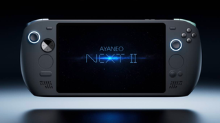 The Ayaneo Next II handheld gaming PC floats in a void.