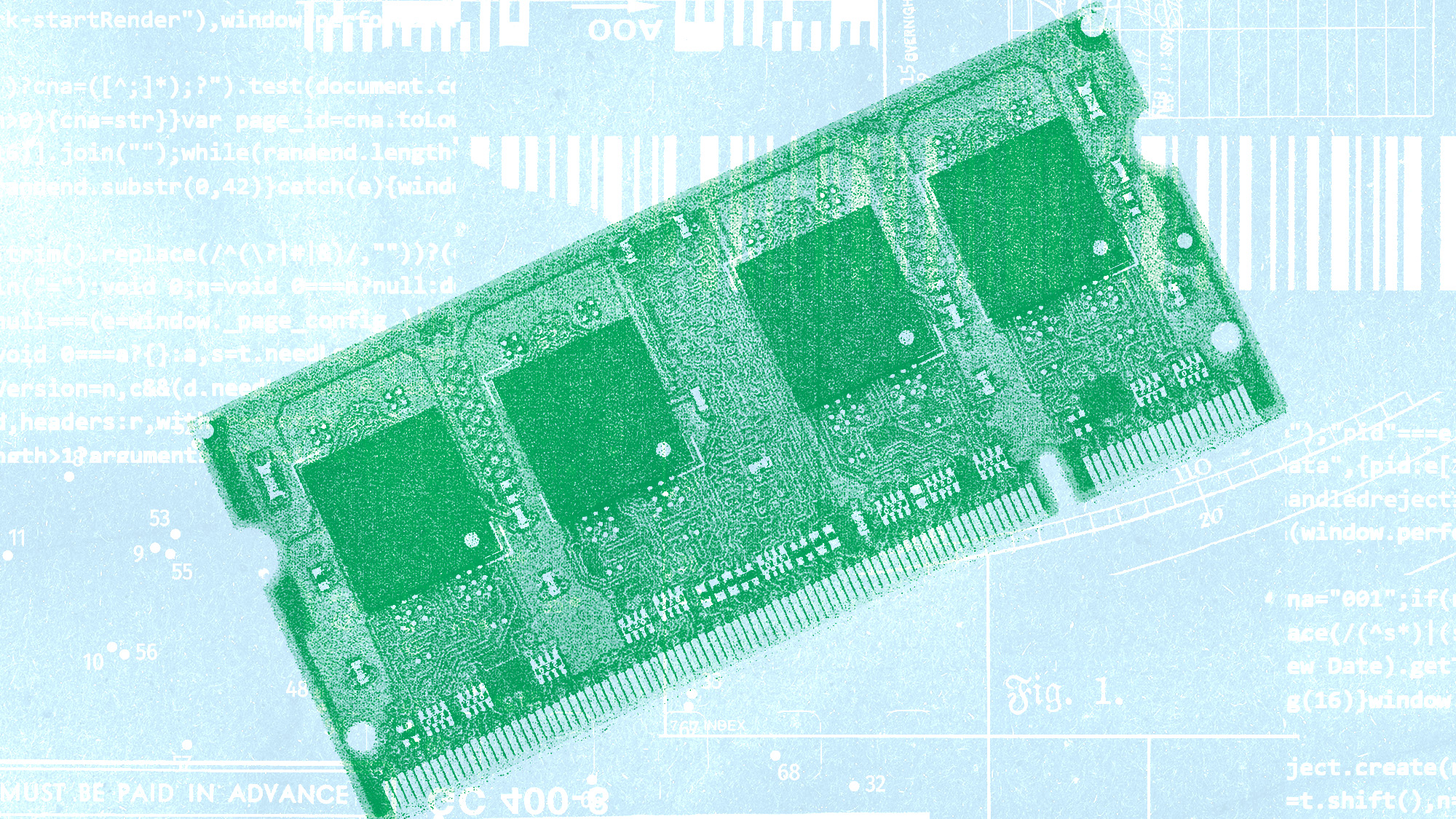 Illustrative collage of a RAM chip