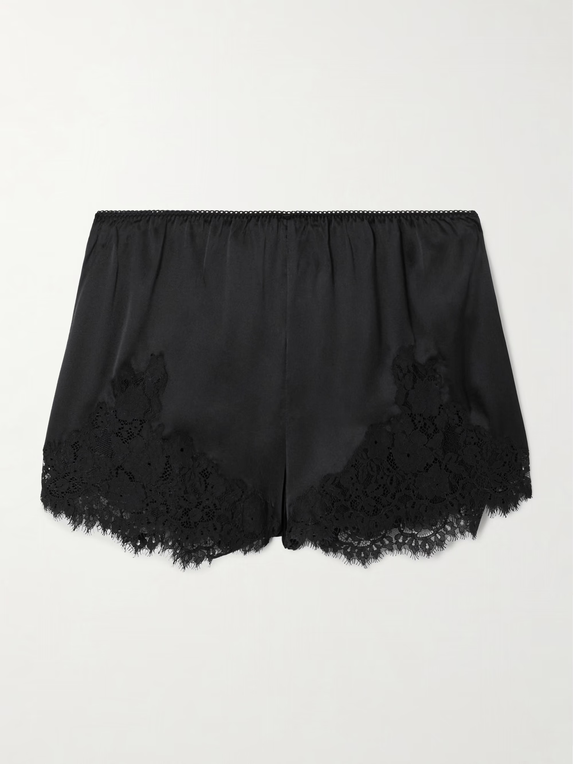 D&amp;Ocirc;EN, Iona lace-trimmed silk-satin shorts
