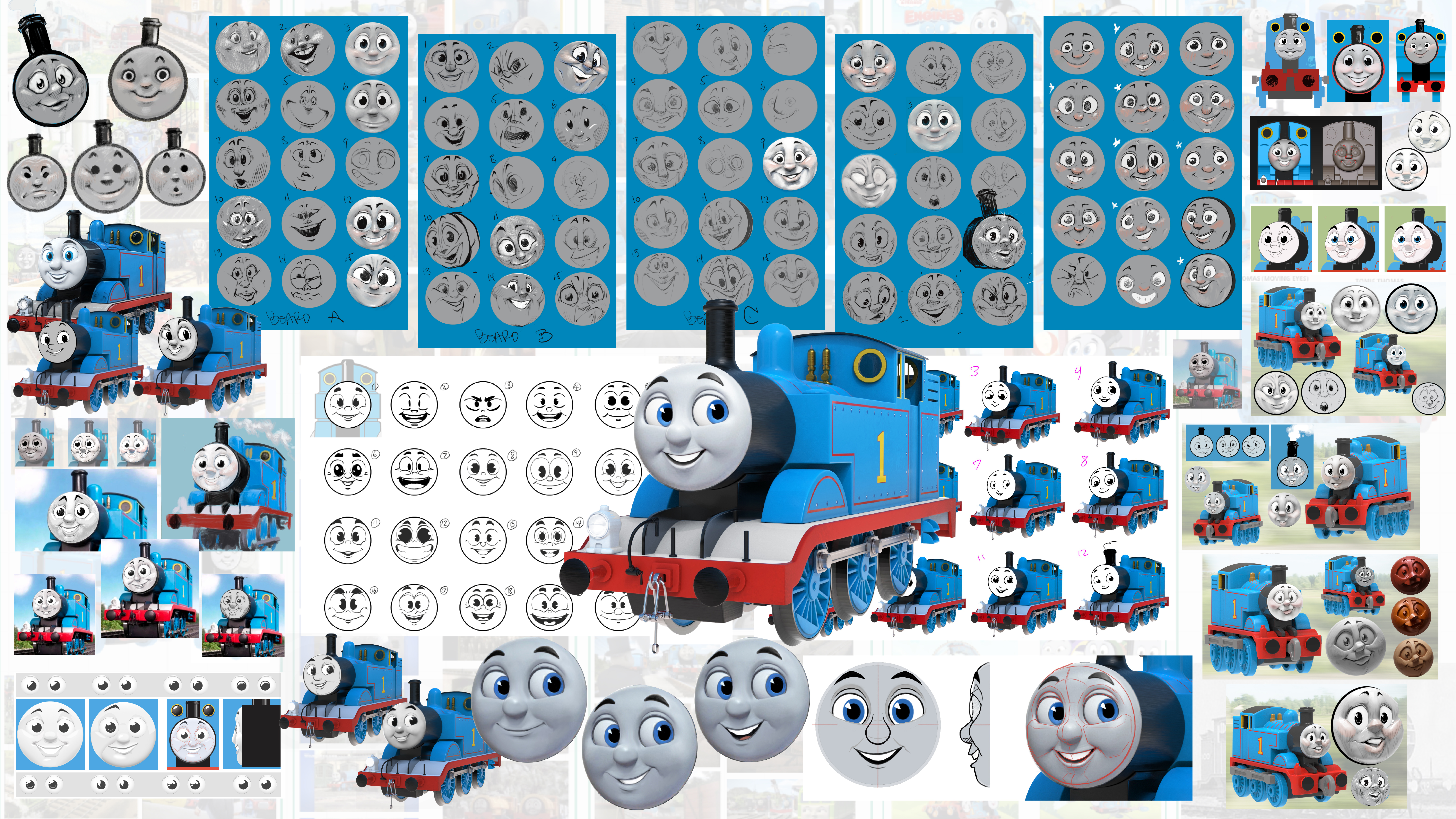 Thomas the Tank engine design moodboard
