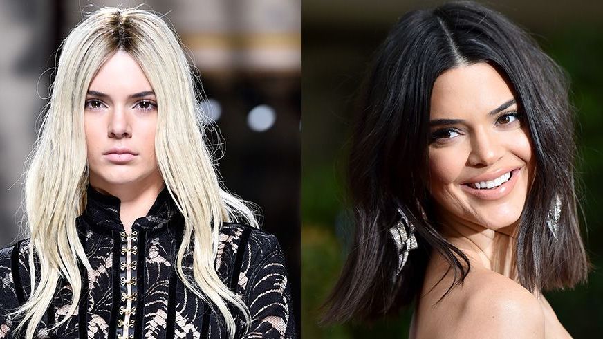 Blonde and brunette Kendall Jenner