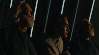 Brothers Dawn, Day and Dusk looking at the night sky in Foundation episode 3
