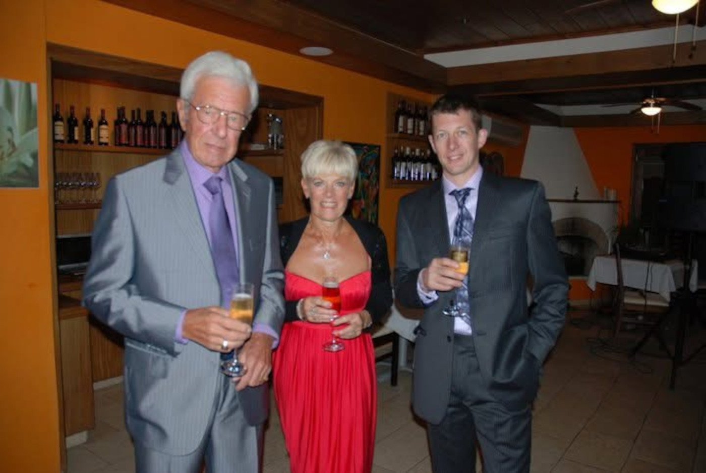 Polly with husband and son