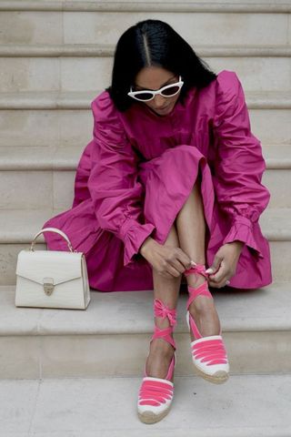 Lovely Amusan in pink espadrilles