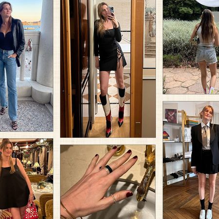 fashion collage of writer and style editor Eugenie Trochu's best Instagram outfits
