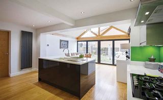 A single storey extension with vaulted ceiling