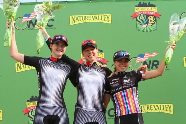 The women's podium
