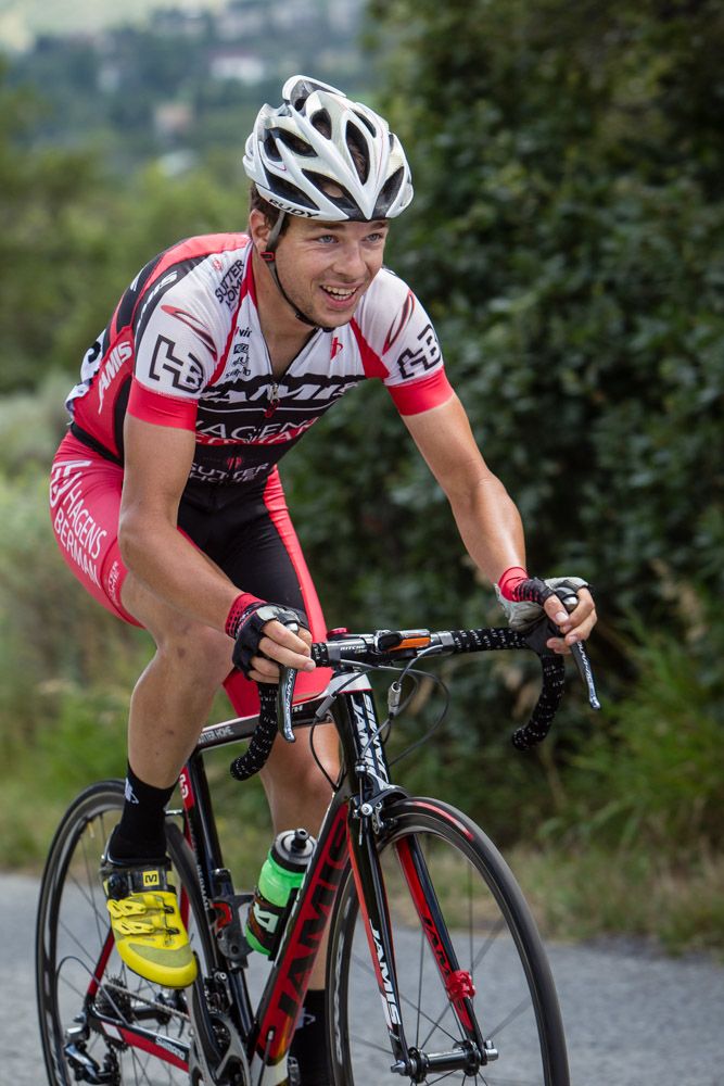 Carson Miller (Jamis) riding in today&rsquo;s break