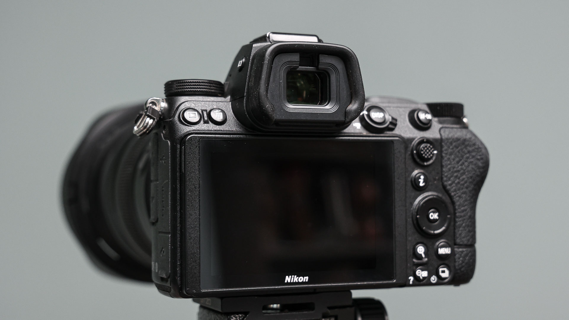 Nikon Z7 II showing button layout on rear of camera.