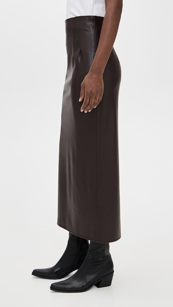 Enza Costa Faux Leather Hi-Waist Curve Skirt