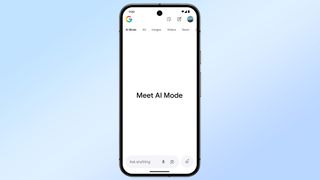 Google Search AI mode sample on mobile
