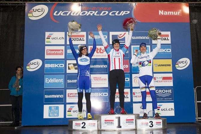 Elite women's podium: Katerina Nash, Katherine Compton, Marianne Vos