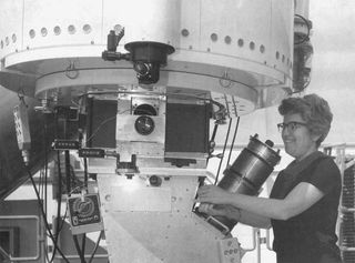 A photo of astronomer Vera Rubin.