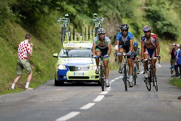 Riders were spread out all over the climb.