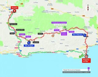 Map of the 2018 Vuelta a España stage 5