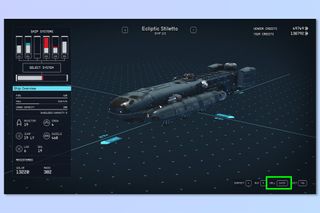 A screenshot showing how to sell a ship in Starfield