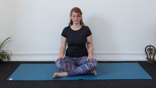 yoga energy sequence: seated cross legged