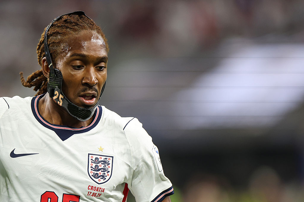 Djed Spence will wear the chin guard throughout the World Cup