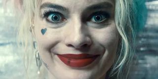 Birds of Prey Margot Robbie smiling closeup Harley Quinn