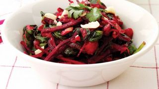 Red chard and beetroot curry with coriander
