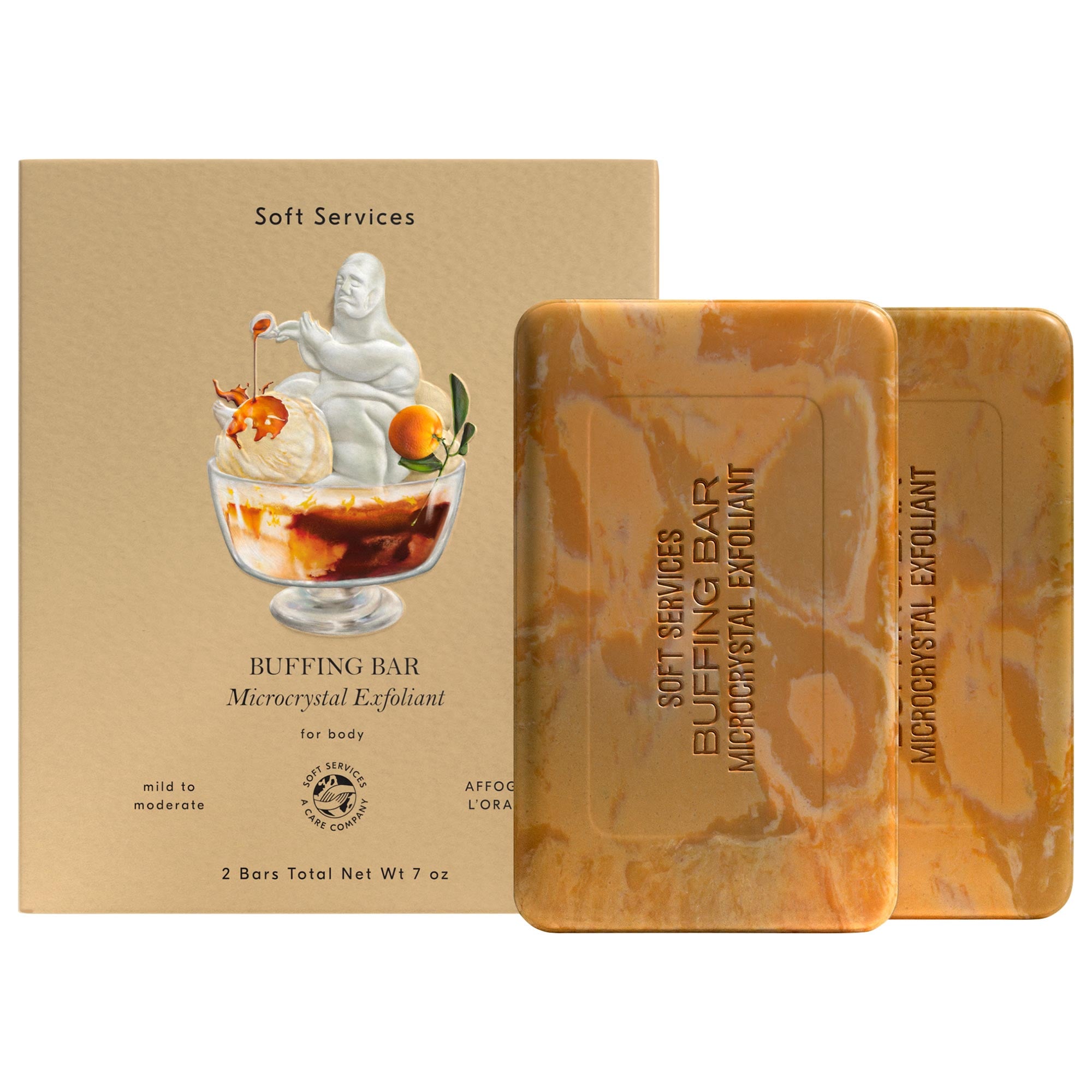 Affogato L’orange Buffing Bar Body Exfoliant (2-Pack) With Vanilla, Coconut, Citrus & Espresso