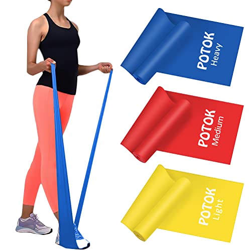 Kit pro cvičení pro odpor - silový trénink a kondicionování - Pilates - Resistance Bands pro mobilitu síly a rehabilitační prémiová kvalita, 3pack (1,2 m -3 balení)