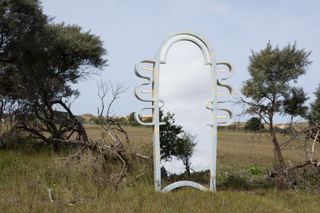 ‘Portal Mirror’ by Floris Wubben in outdoor setting, previewed ahead of Design Miami 2022